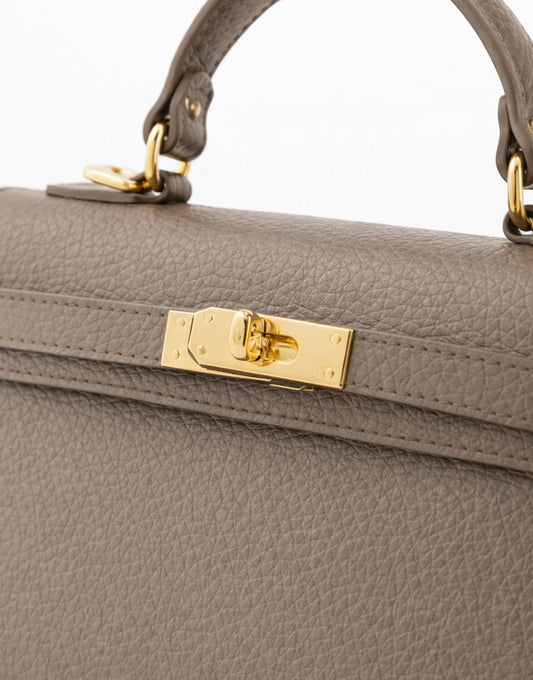 Donkertaupe Gouden Midi Detail - Tas - Olivia & Kate