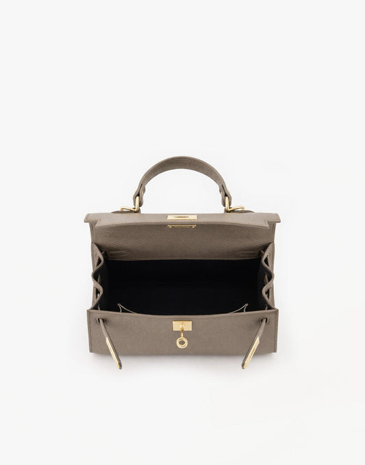 Donkertaupe Gouden Midi Detail - Tas - Olivia & Kate