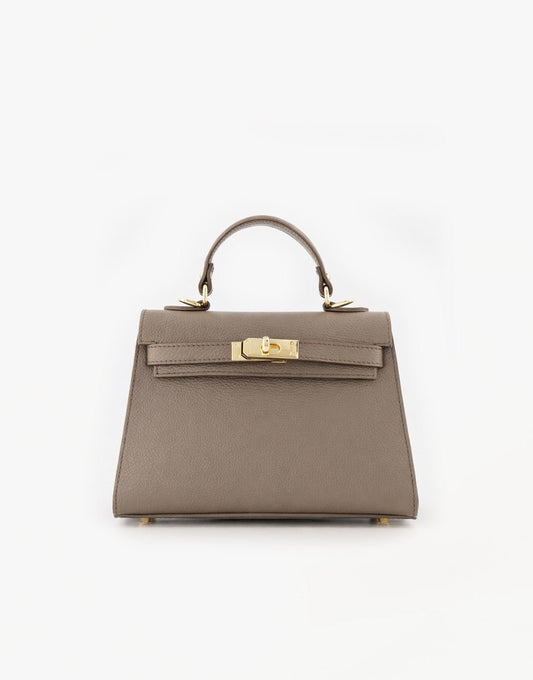 Donkertaupe Gouden Midi Detail - Tas - Olivia & Kate