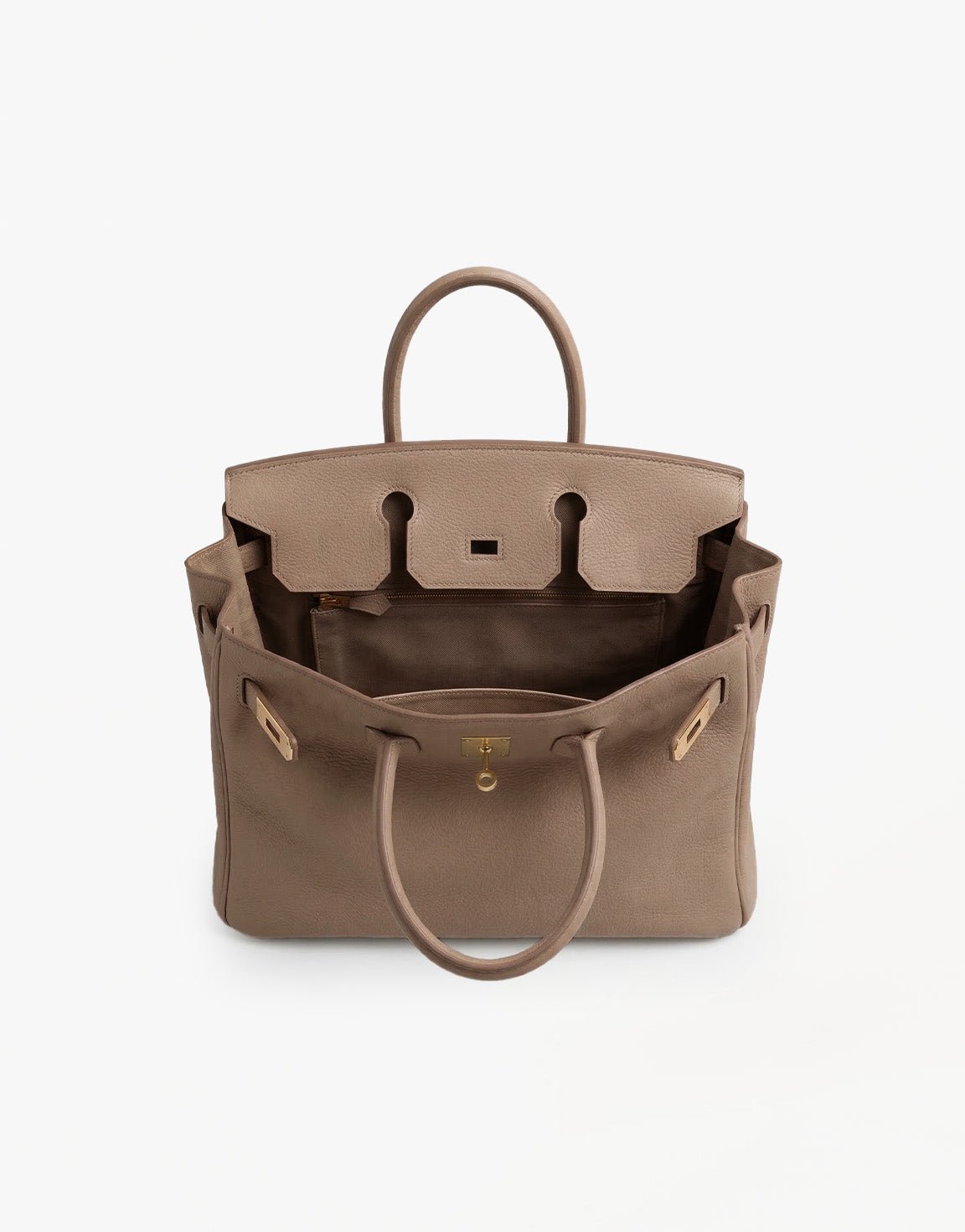 Donkertaupe Grote Gouden Details - Tas - Olivia & Kate