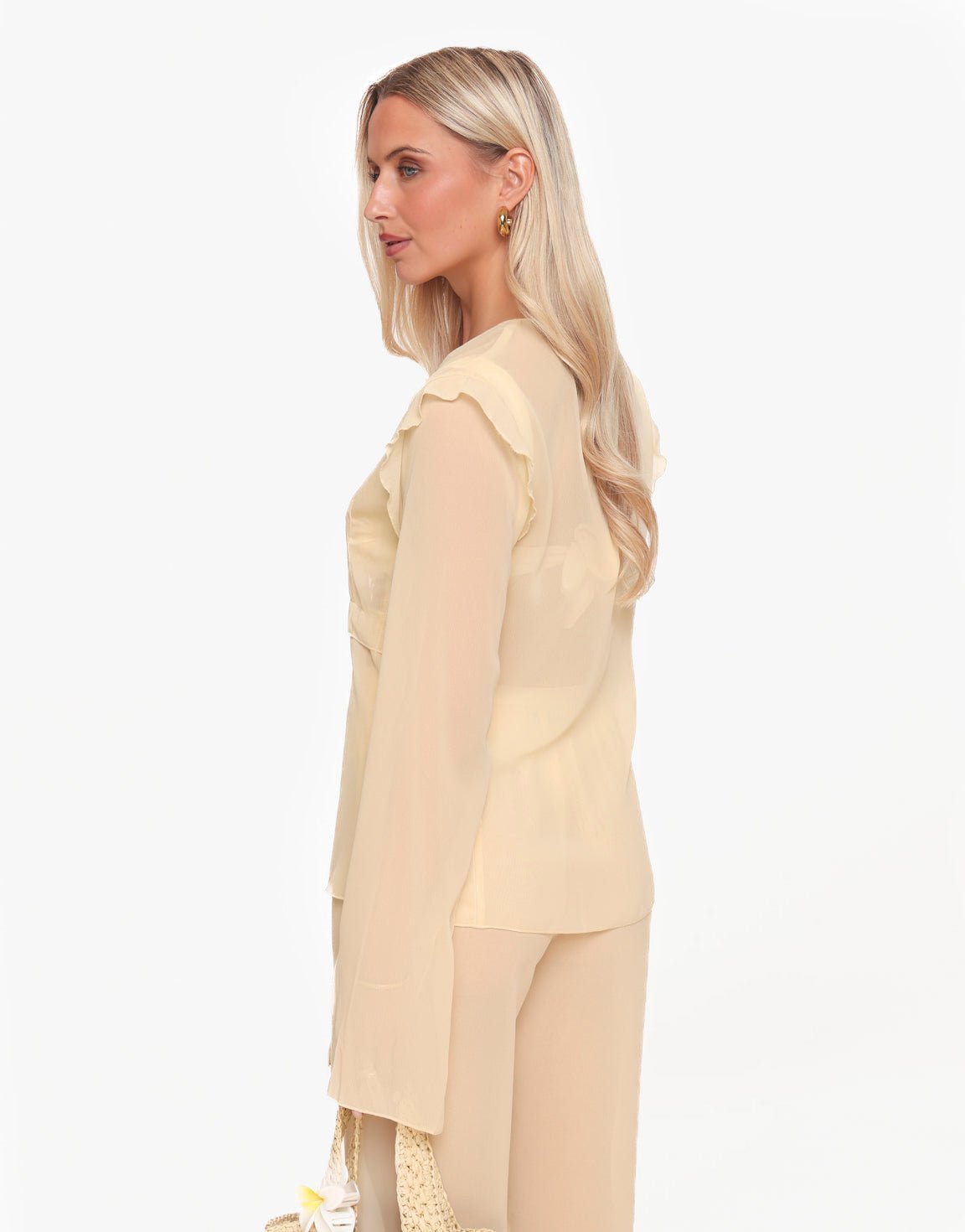 Gele Luchtige Strikjes - Blouse - Olivia & Kate