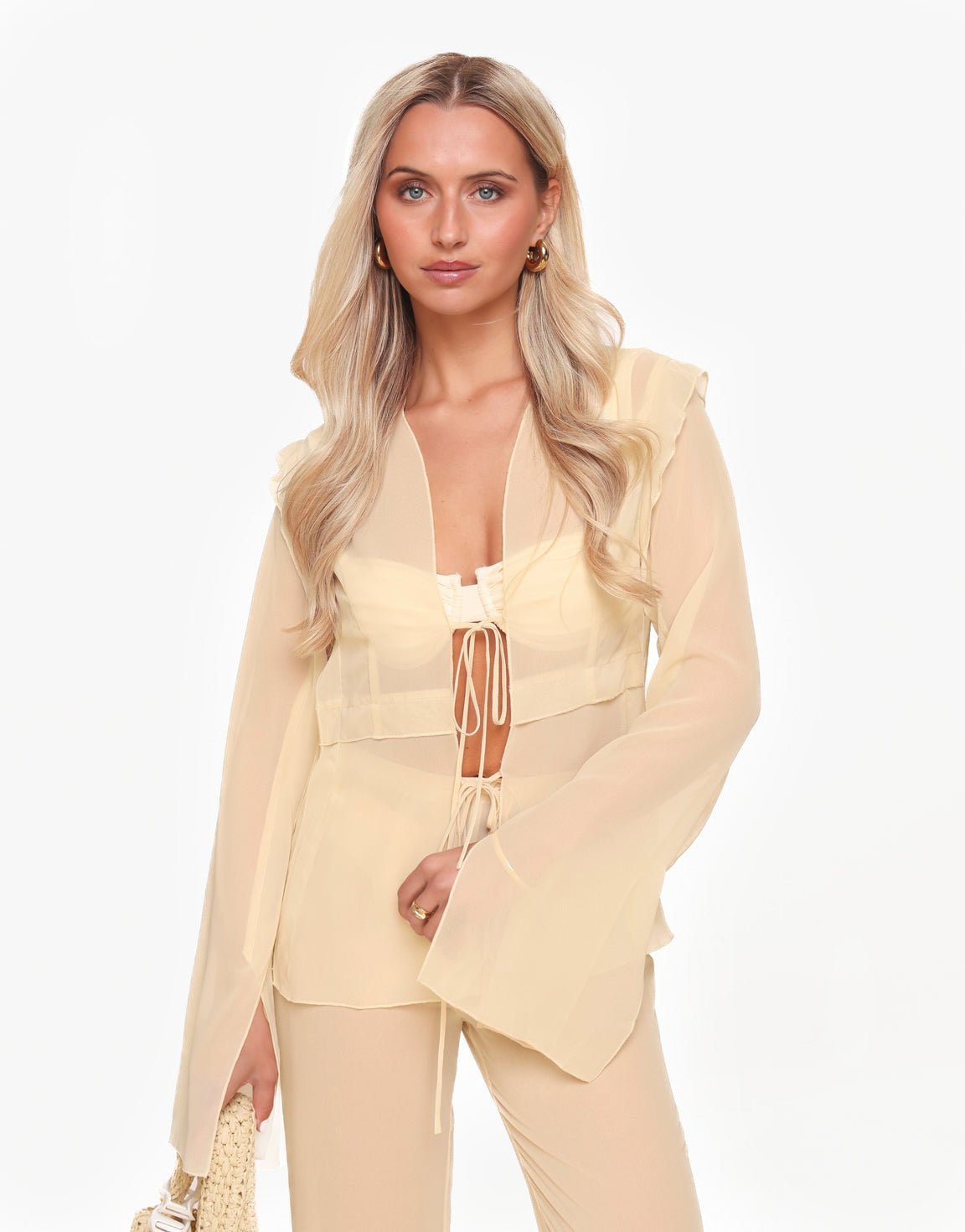 Gele Luchtige Strikjes - Blouse - Olivia & Kate