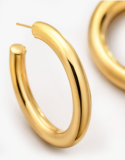 Gouden Basic 5 cm - Oorbellen - Olivia & Kate