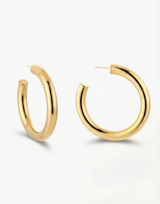 Gouden Basic 5 cm - Oorbellen - Olivia & Kate