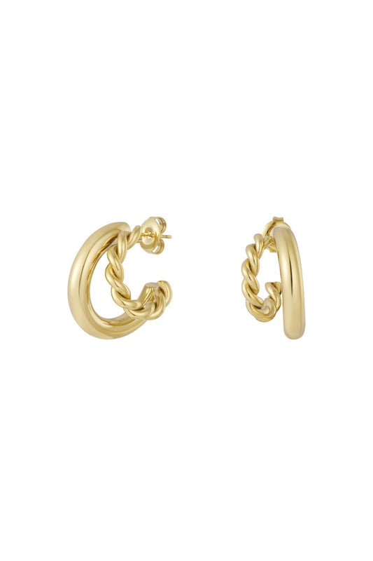 Gouden Basic Dubbele Gedraaide - Oorbellen - Olivia & Kate