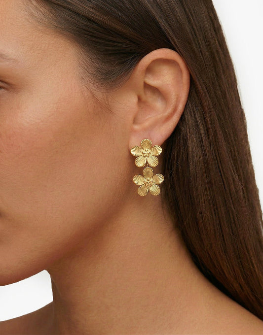 Gouden Bloemen - Oorbellen - Olivia & Kate