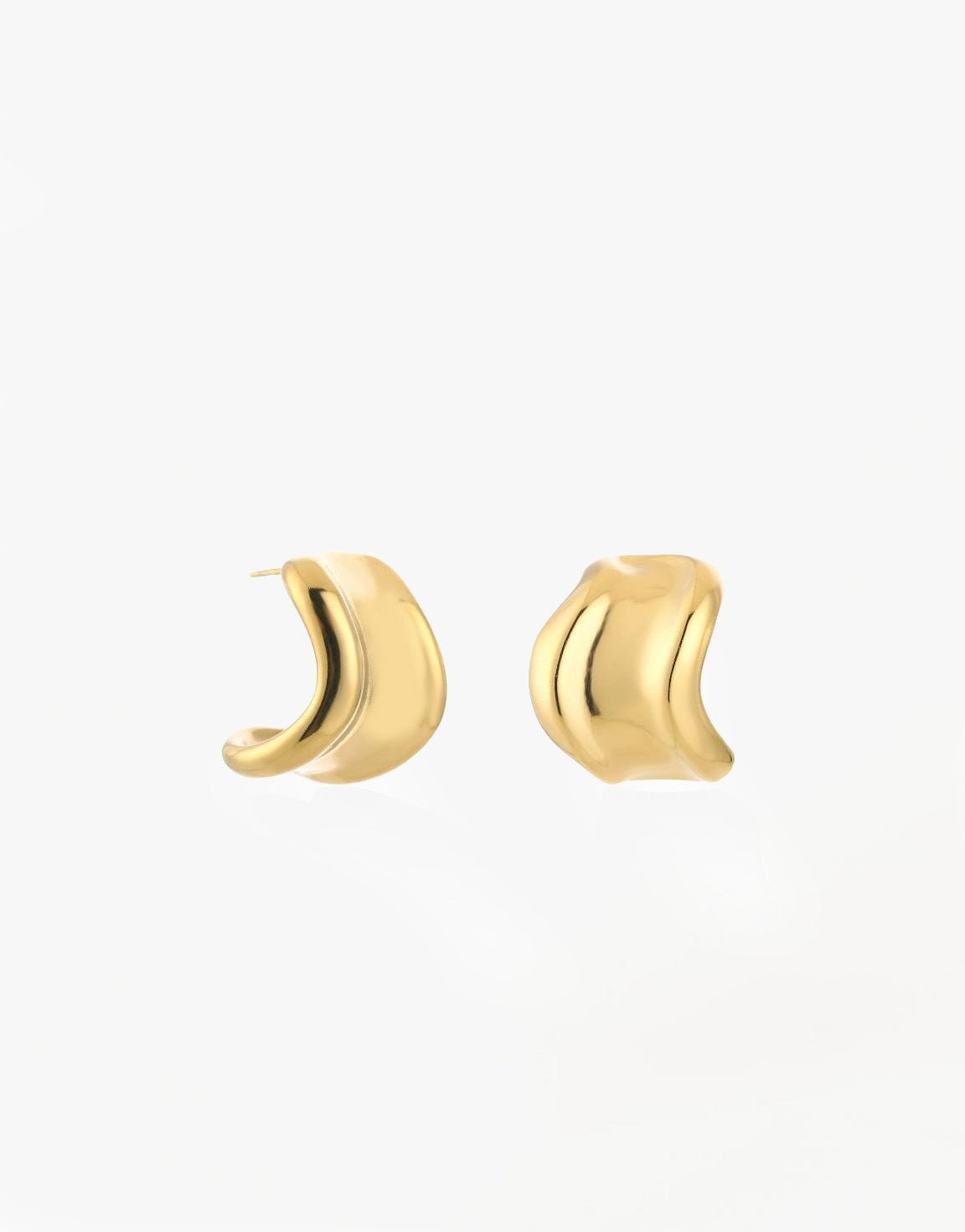 Chunky Hoop Oorbellen Goud Ovaal Voor Dames - U-vormige Grote Oorbellen - Hypoallergeen