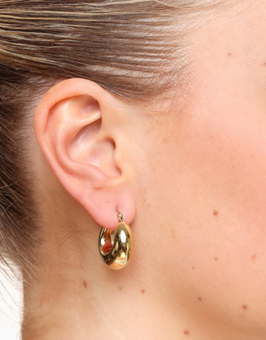 Gouden Brede Creolen - Oorbellen - Olivia & Kate