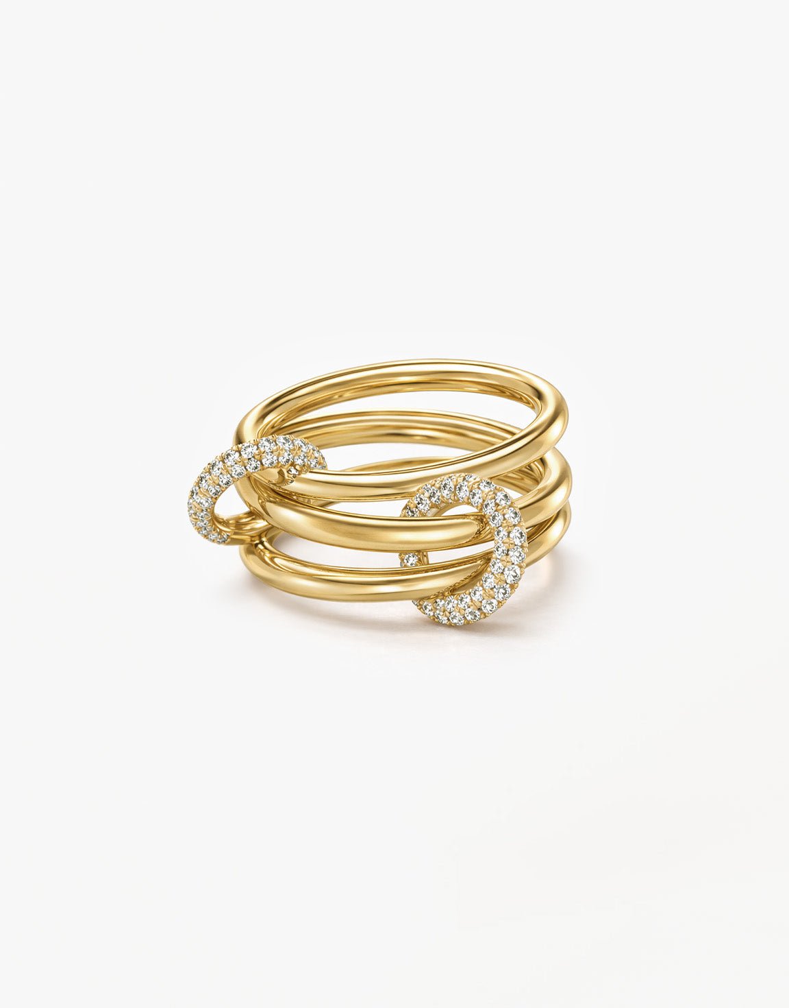 Gouden Drie Delige Zirkonia Detail - Ring - Olivia & Kate