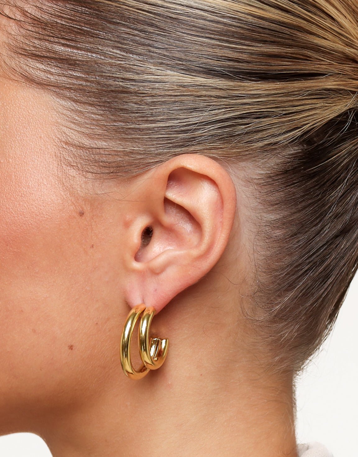 Gouden Dubbele Rij - Oorbellen - Olivia & Kate