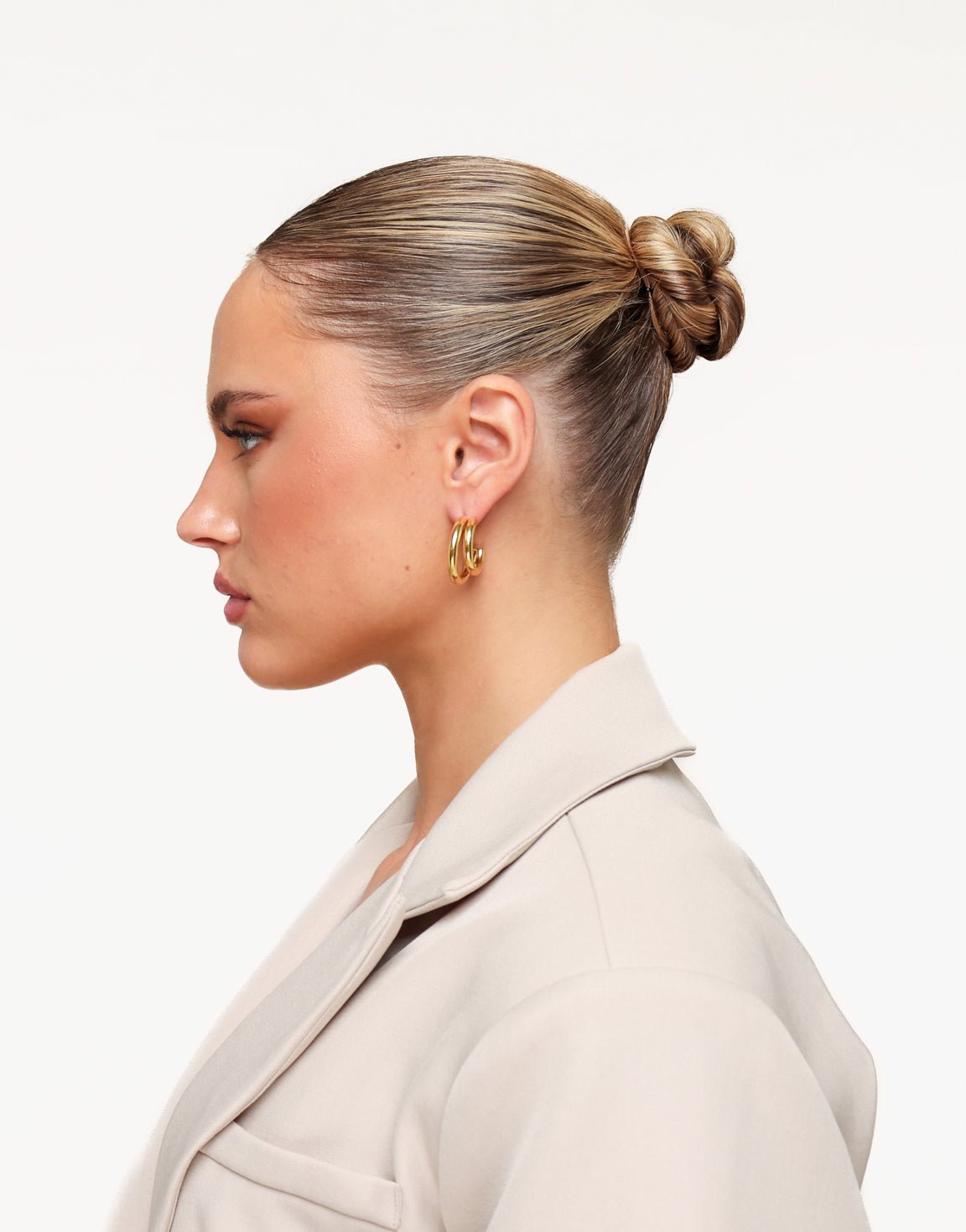 Gouden Dubbele Rij - Oorbellen - Olivia & Kate