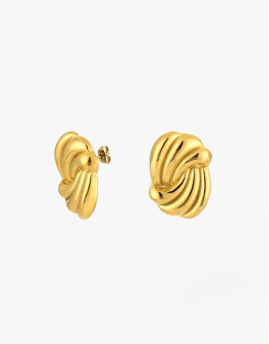 Gouden Gedraaide Swirl - Oorbellen - Olivia & Kate