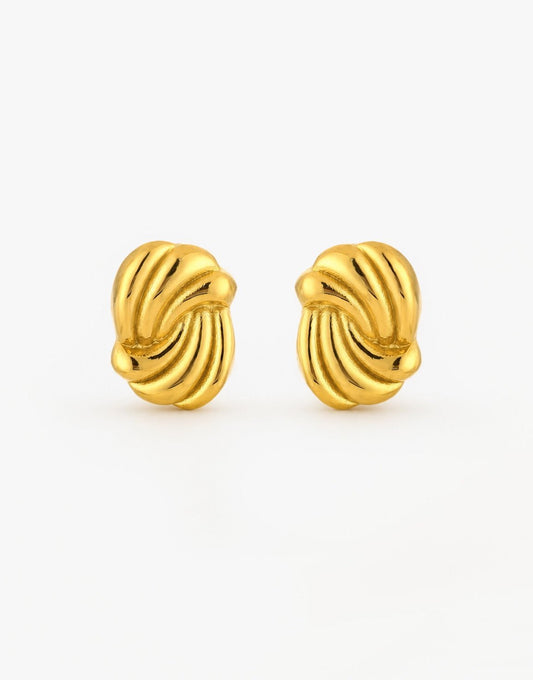 Gouden Gedraaide Swirl - Oorbellen - Olivia & Kate