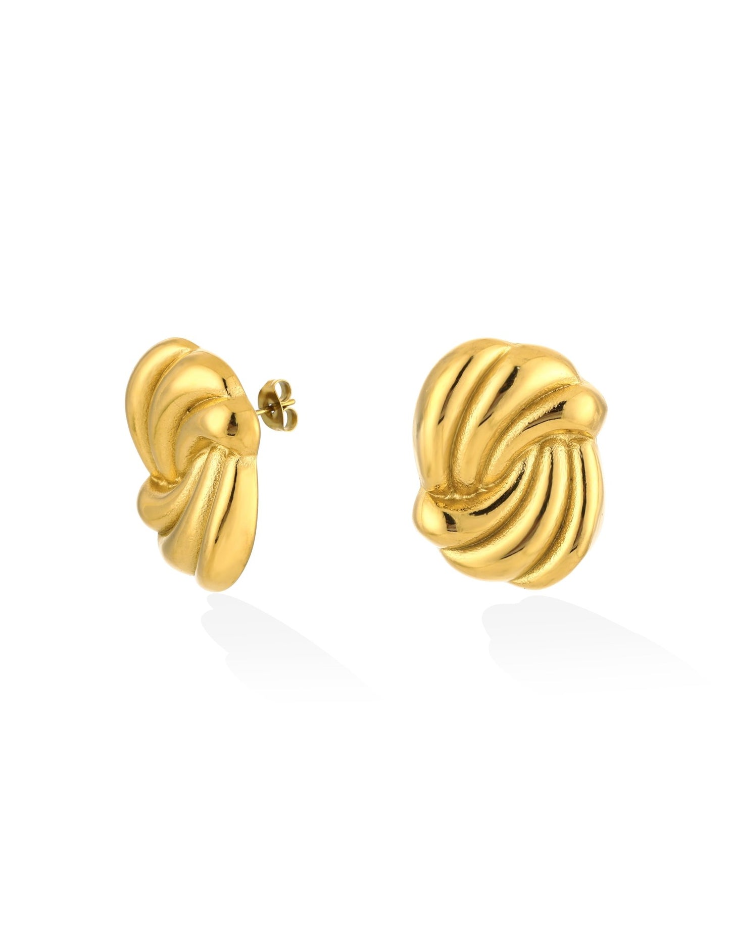 Gouden Gedraaide Swirl - Oorbellen - Olivia & Kate