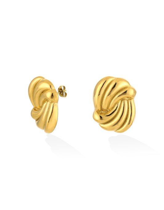 Gouden Gedraaide Swirl - Oorbellen - Olivia & Kate