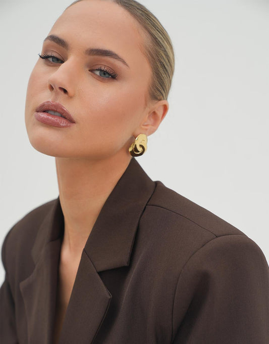 Gouden Gekrulde Statement - Oorbellen - Olivia & Kate