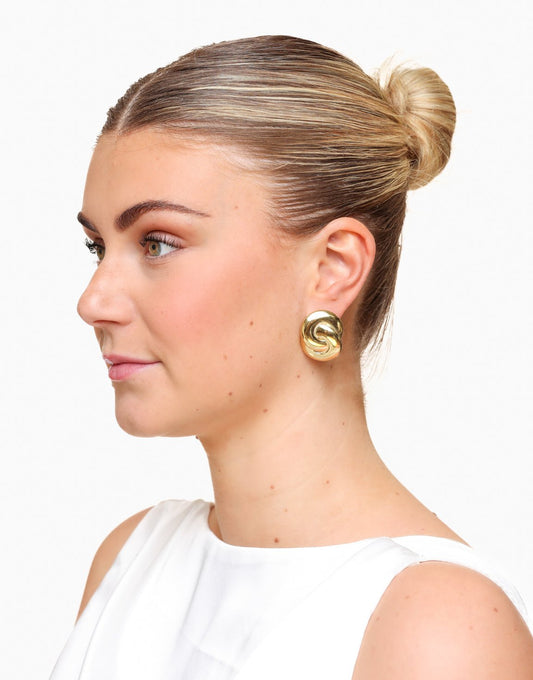 Gouden Gekrulde Statement - Oorbellen - Olivia & Kate