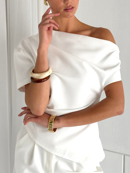 Gouden Grote Details Bangle - Armband - Olivia & Kate