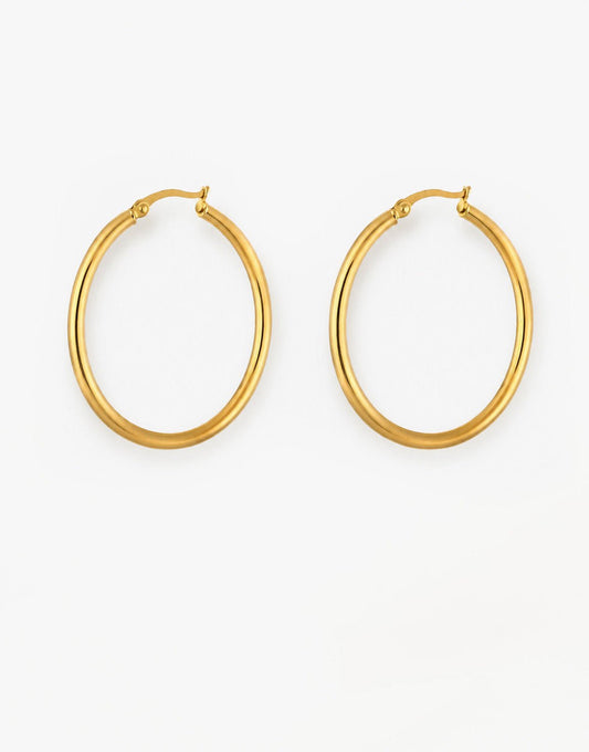 Gouden Grote Ronde Ring - Oorbellen - Olivia & Kate