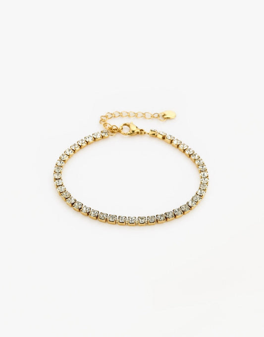 Gouden Grote Tennis - Armband - Olivia & Kate
