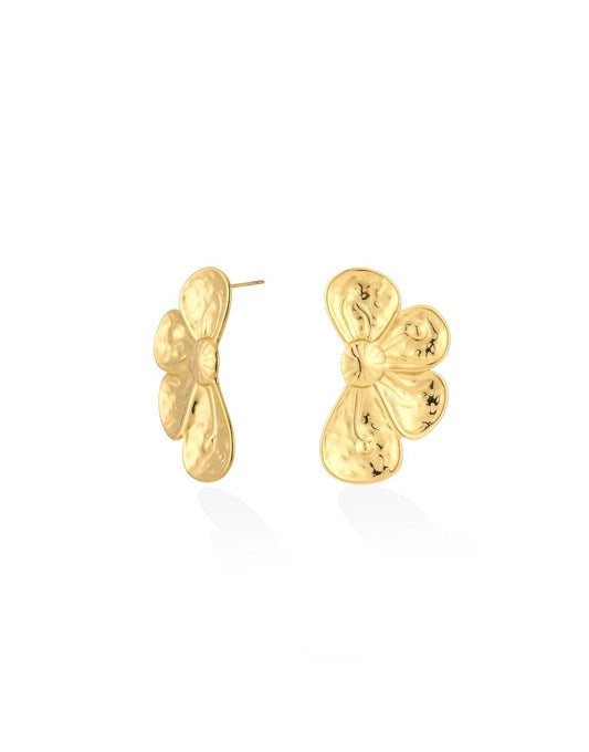Gouden Halve Bloemen - Oorbellen - Olivia & Kate