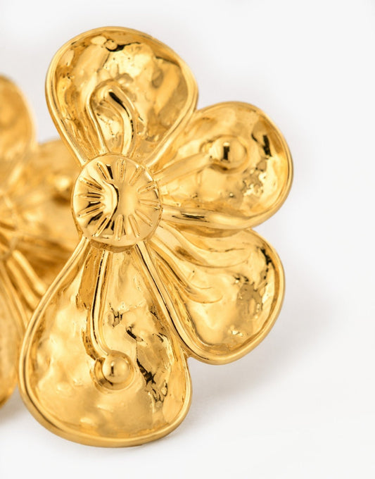 Gouden Halve Bloemen - Oorbellen - Olivia & Kate