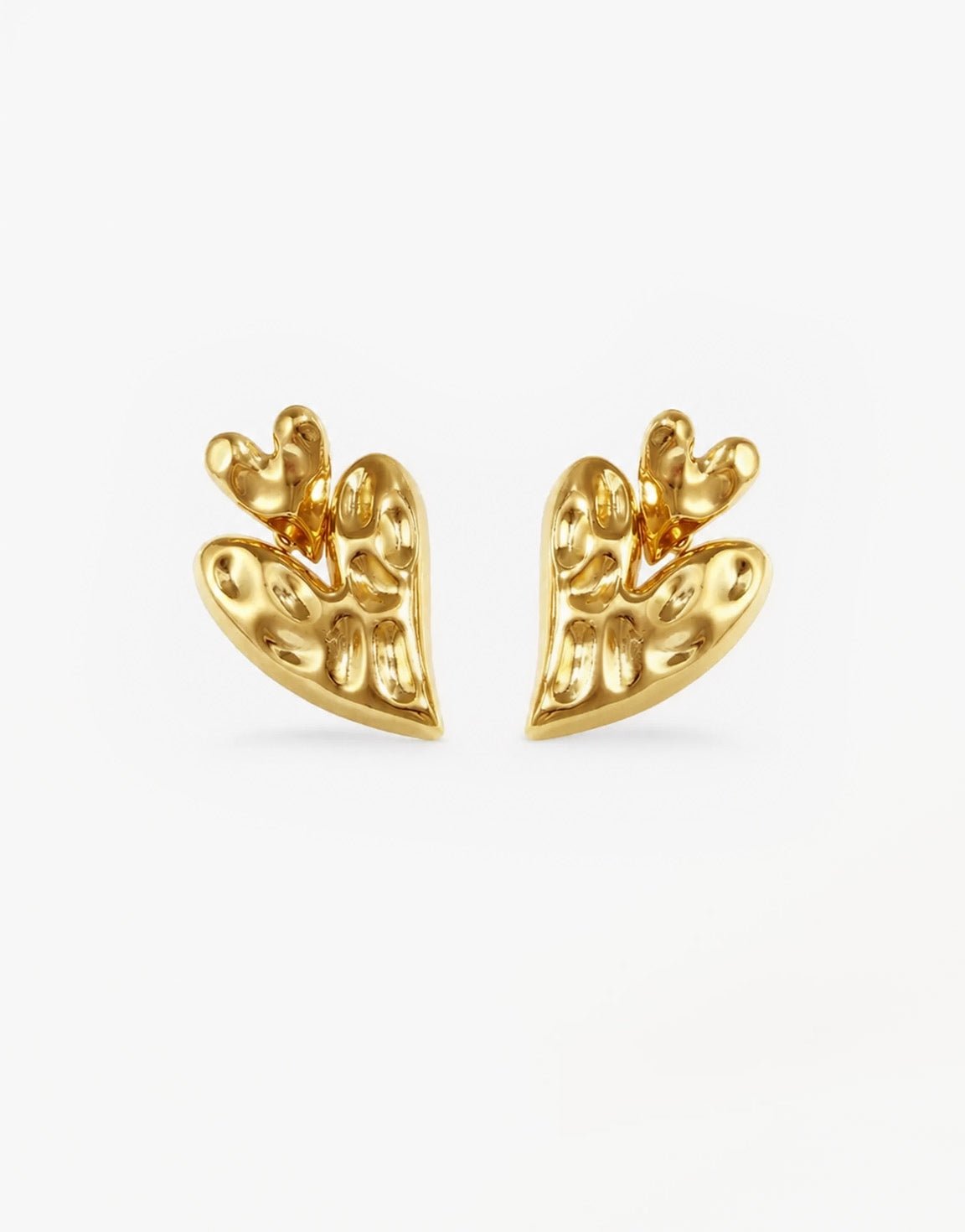 Gouden Hart Hanger Motief - Oorbellen - Olivia & Kate