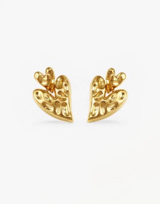 Gouden Hart Hanger Motief - Oorbellen - Olivia & Kate