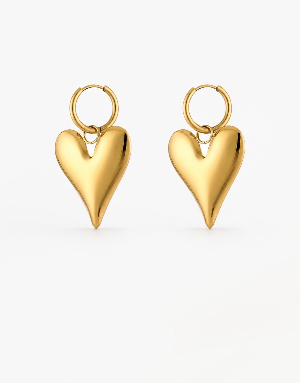 Gouden Hart Hanger - Oorbellen - Olivia & Kate
