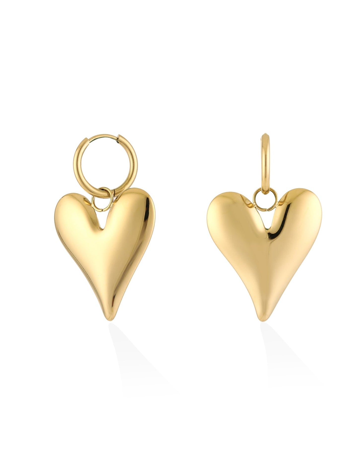 Gouden Hart Hanger - Oorbellen - Olivia & Kate