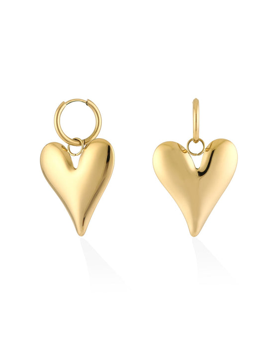 Gouden Hart Hanger - Oorbellen - Olivia & Kate