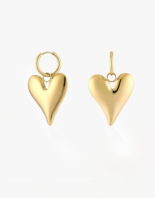 Gouden Hart Hanger - Oorbellen - Olivia & Kate