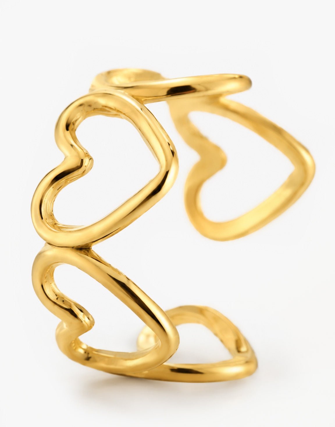 Gouden Hartjes Rij - Ring - Olivia & Kate