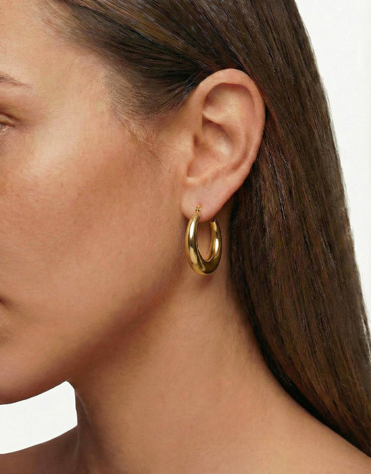 Gold Small Creoles - Earrings - Olivia & Kate