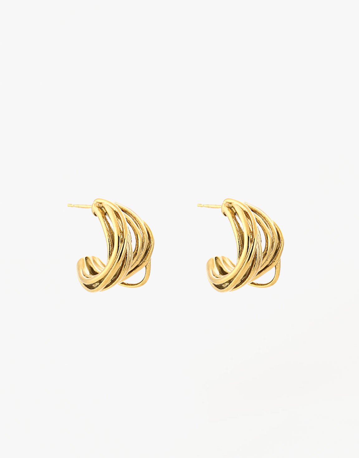 Gouden Kleine Gedraaide Swirl - Oorbellen - Olivia & Kate