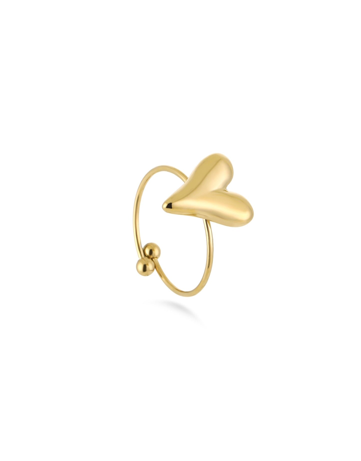 Gouden Kleine Statement Hart - Ring - Olivia & Kate