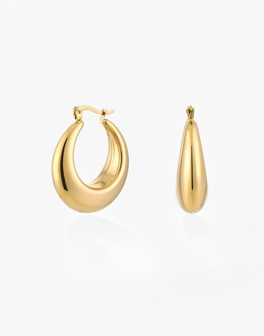 Gouden Middel Basic Creolen - Oorbellen - Olivia & Kate