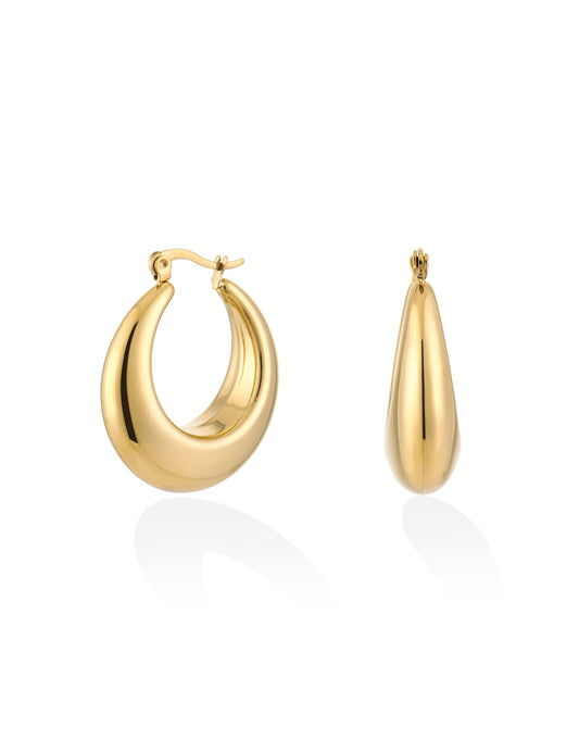 Gouden Middel Basic Creolen - Oorbellen - Olivia & Kate