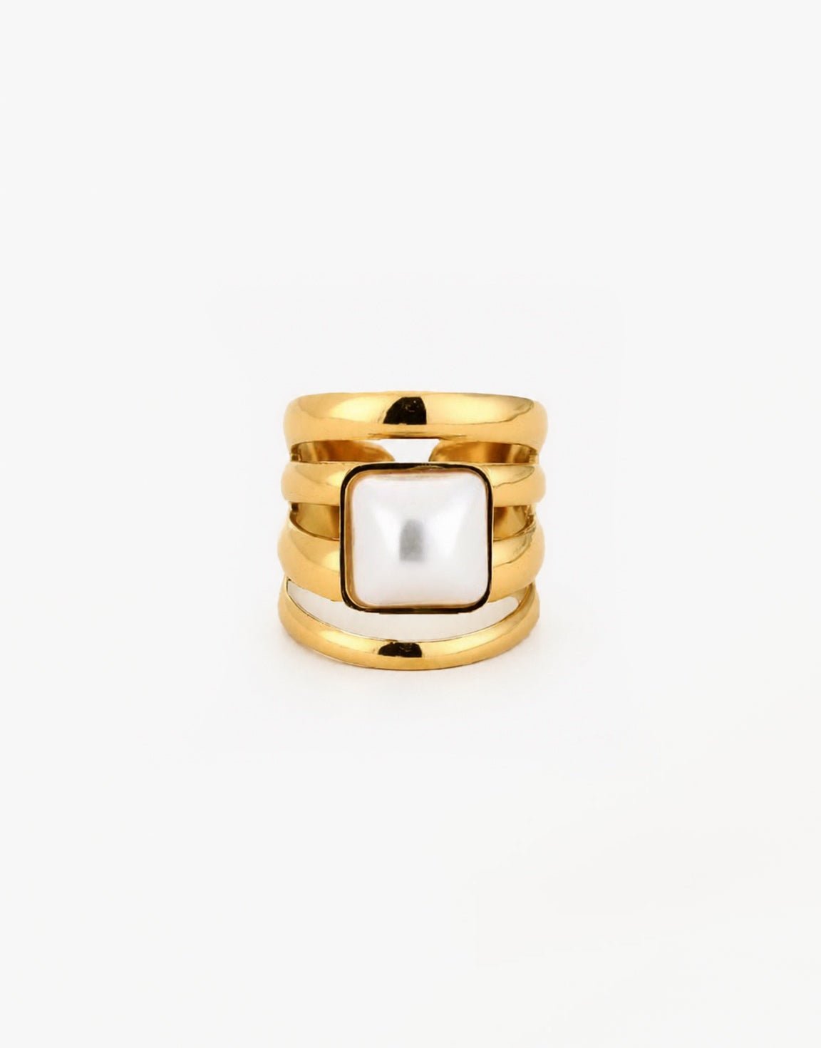 Gouden Multi Parel Look - Ring - Olivia & Kate