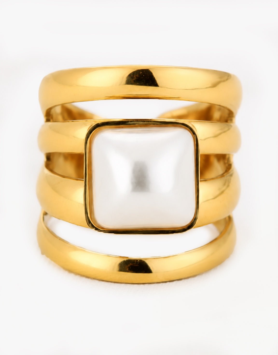 Gouden Multi Parel Look - Ring - Olivia & Kate