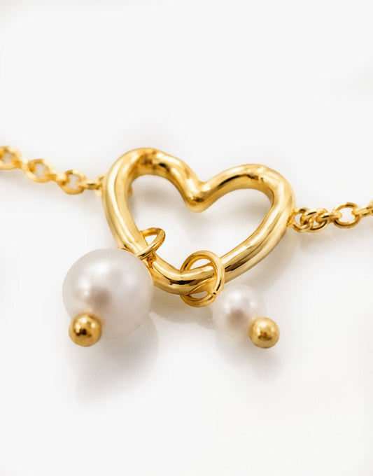 Gouden Open Hart Parel - Armband - Olivia & Kate