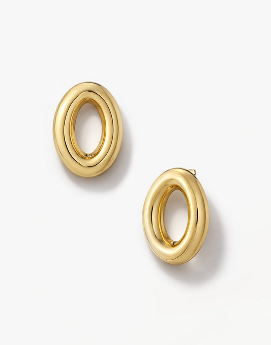 Gouden Open Ovale - Oorbellen - Olivia & Kate
