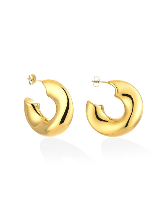 Gouden Organische Open - Oorbellen - Olivia & Kate