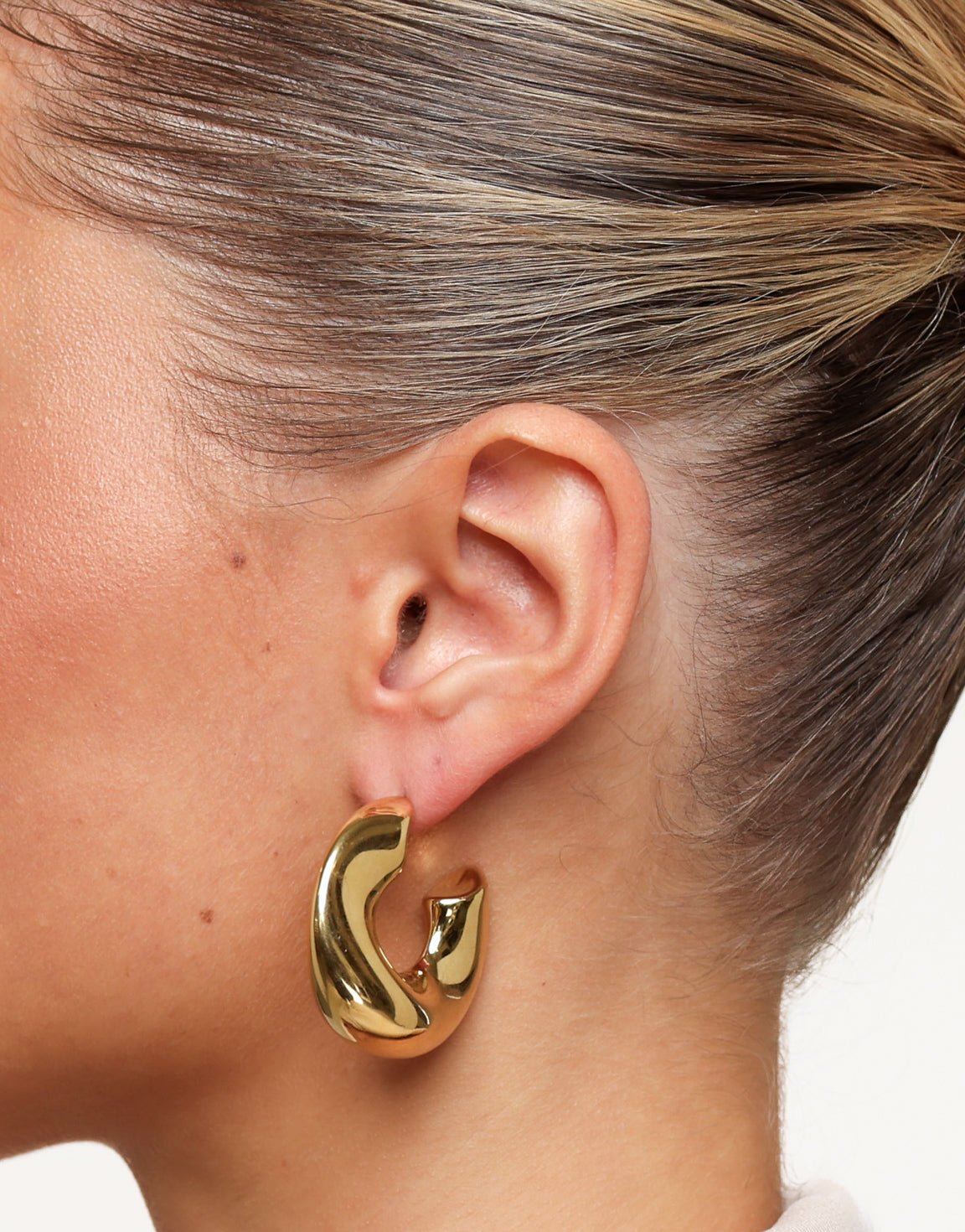Gouden Organische Open - Oorbellen - Olivia & Kate