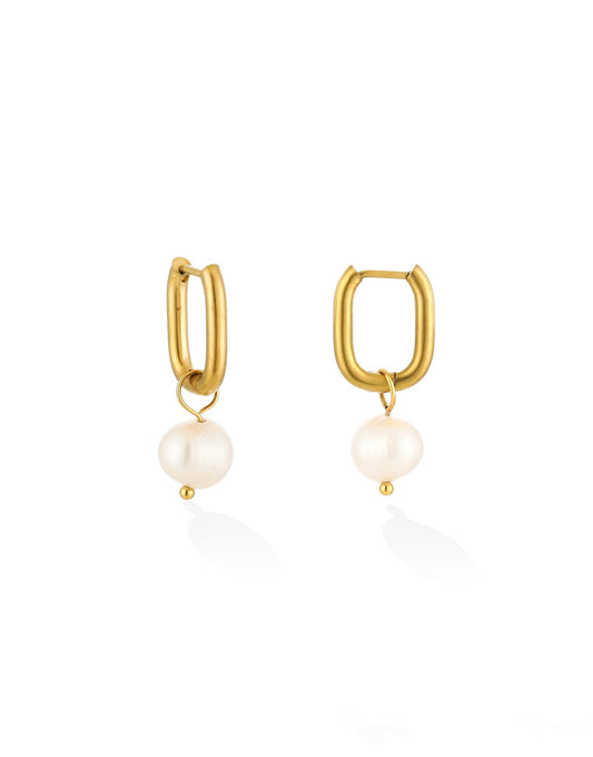 Gouden Parel Bedel - Oorbellen - Olivia & Kate