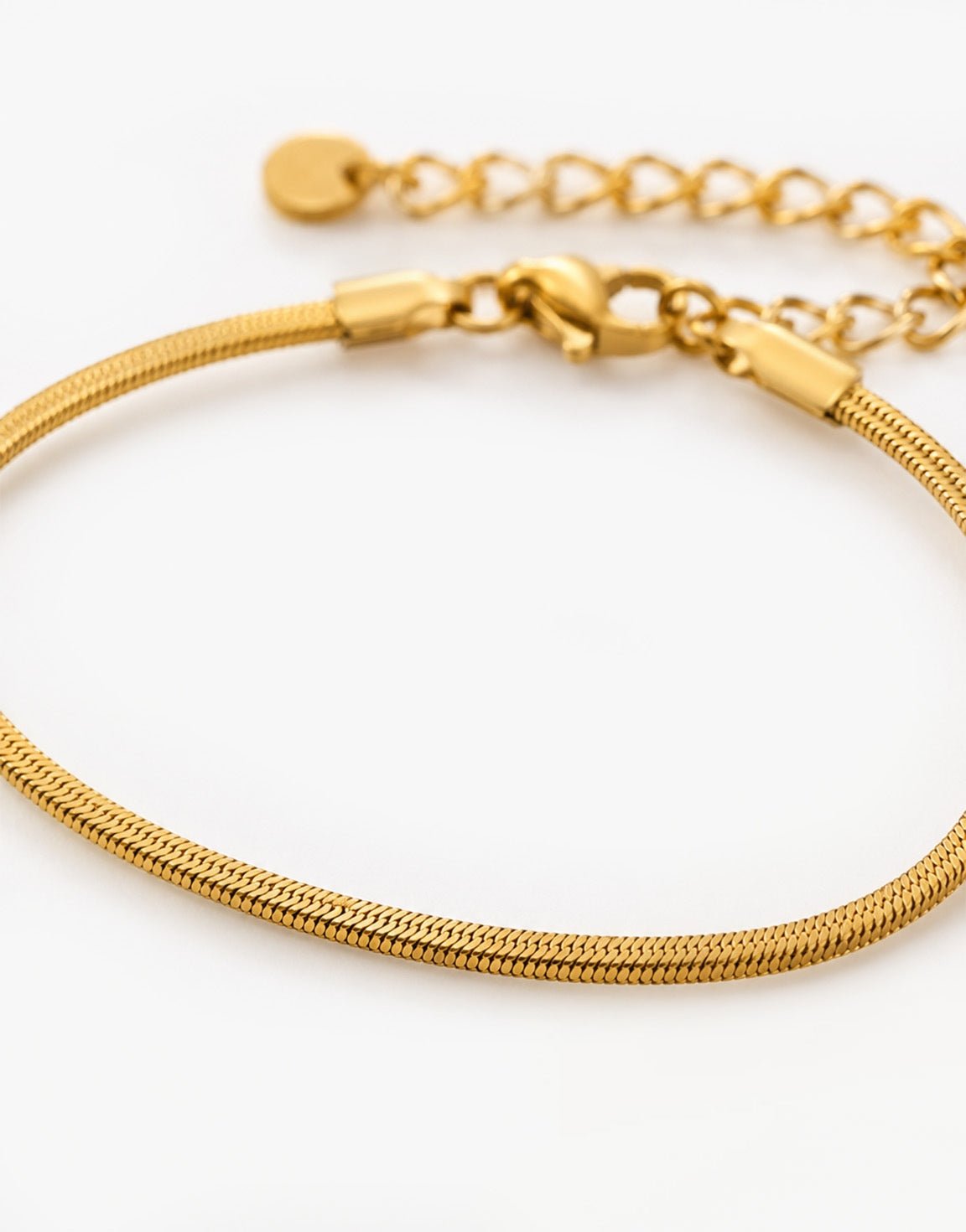 Gouden Platte Schakel - Armband - Olivia & Kate
