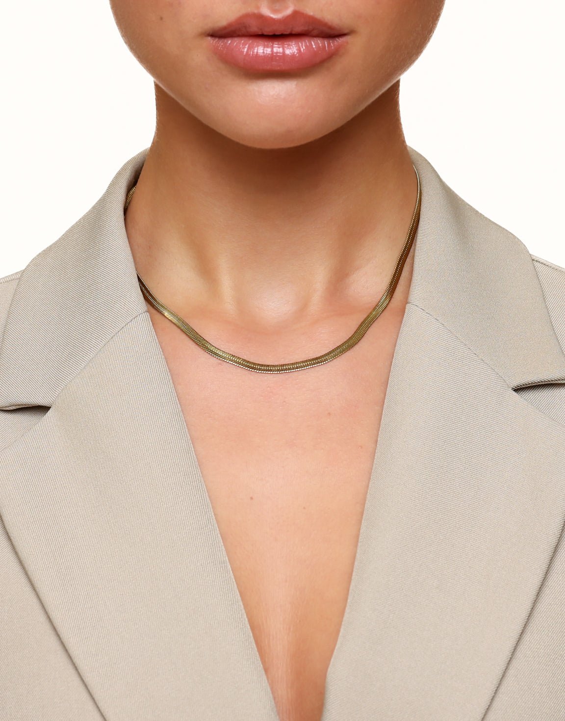 Gouden Platte Schakel - Ketting - Olivia & Kate