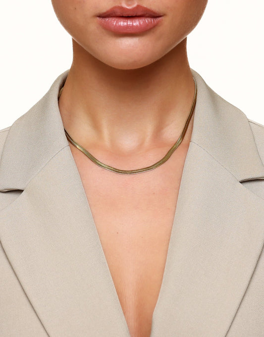 Gouden Platte Schakel - Ketting - Olivia & Kate