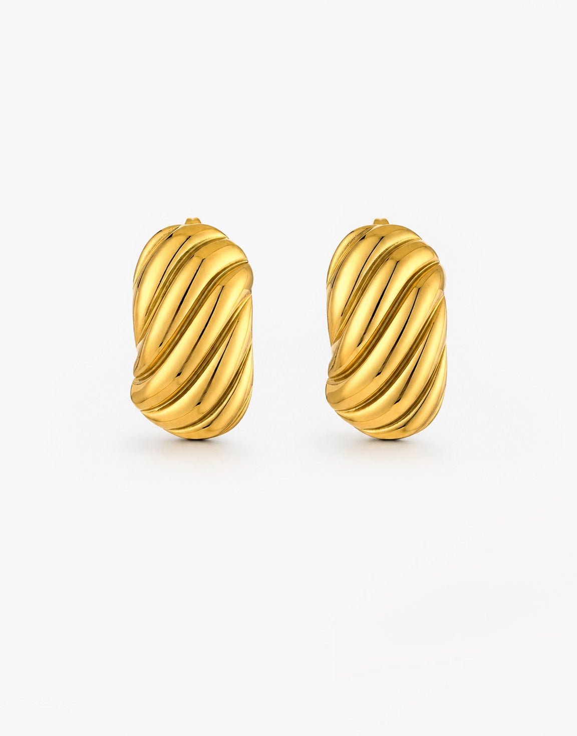 Gouden Rechthoekige Swirl - Oorbellen - Olivia & Kate