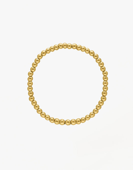 Gouden Ronde Kralen Elastische - Armband - Olivia & Kate